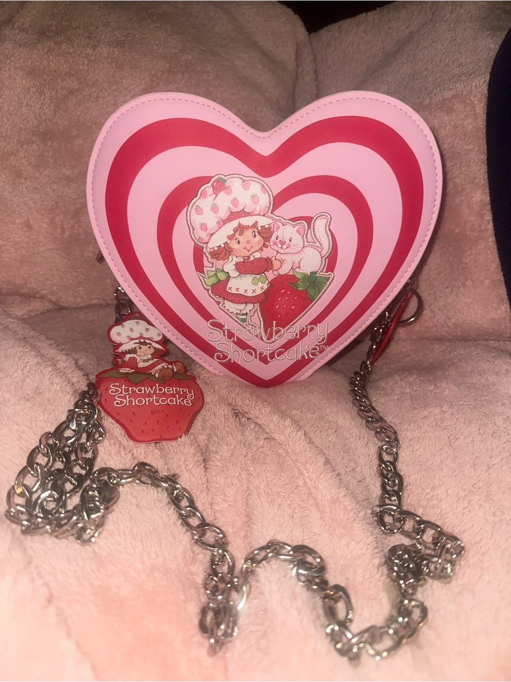 Strawberry Shortcake Heart Crossbody Bag - Pink & Red